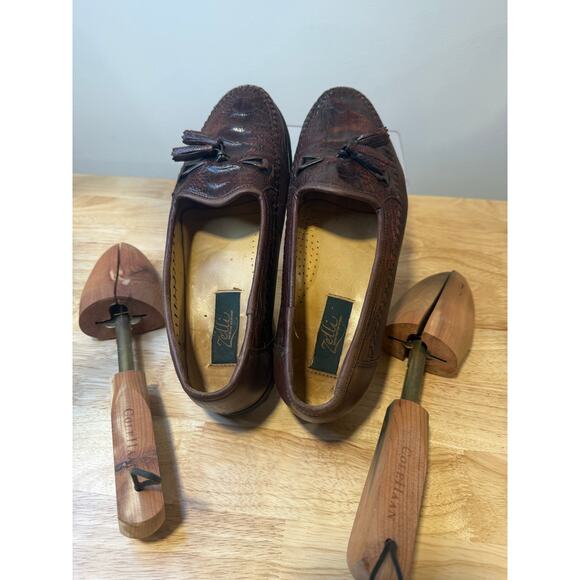 Zelli Made in Italy Brown Leather Slip On Loafers w Tassels Size 8.5 M JL main image 10